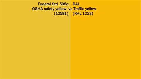 Federal Std. 595c OSHA safety yellow (13591) vs RAL Traffic yellow (RAL ...