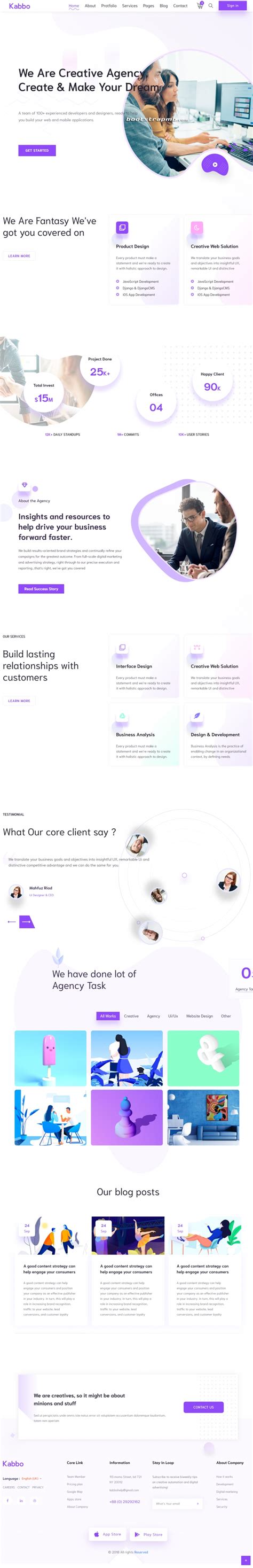 紫色简洁风格的创意设计公司企业网站源码下载