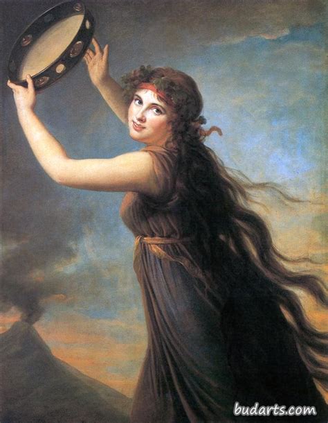 艾玛的肖像，汉密尔顿夫人作为酒神 - 伊丽莎白·维杰·勒布伦 - 画园网