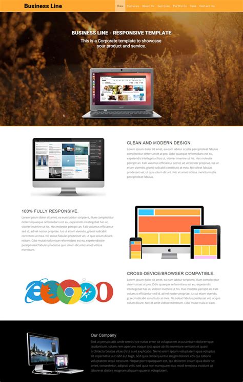 橙色风格网站设计单页模板_站长素材