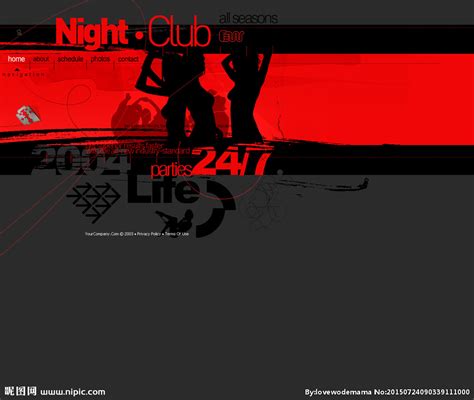 国外夜总会类酒吧娱乐网页设计图__英文模板_ web界面设计_设计图库_昵图网nipic.com