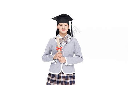 戴学士帽手拿毕业证书的青少年女学生高清图片下载-正版图片501709482-摄图网