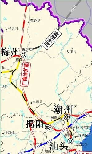 梅汕高铁线路图及走向图- 广州本地宝
