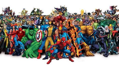 漫威漫画所有超级英雄合影图片免抠素材 - 设计盒子