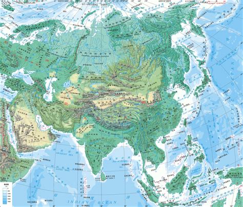 亚洲地形（高清大图）_亚洲地图库_地图窝