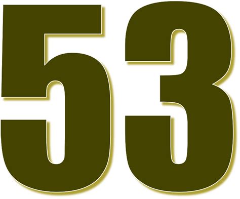 Number 53 Clipart Transparent PNG Hd, Number 53 Golden Font, Fortynine ...