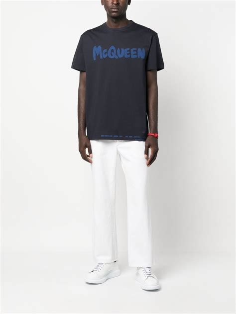 Alexander McQueen logo-print Cotton T-shirt - Farfetch