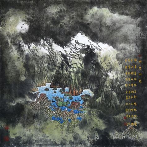 江南只有国画才能体现其山水韵味，山光水色云雾里