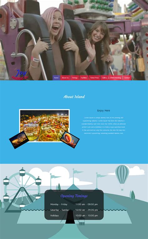 快乐游乐园HTML5网页模板_站长素材