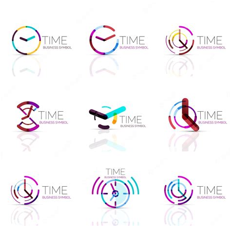 Conjunto de iconos geométricos de reloj y tiempo | Vector Premium
