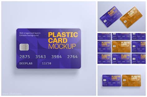 银行信用卡购物塑料卡片设计展示psd样机素材 - 25学堂