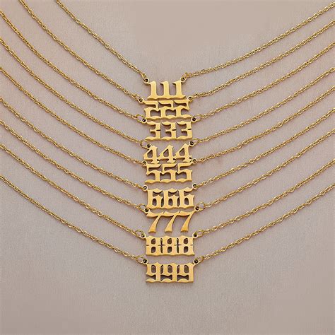 跨境亚马逊爆款天使数字111-999不锈钢切割项链 编号钛钢真金吊坠-阿里巴巴