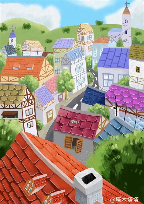 小镇生活 Life in a Town|插画|创作习作|张小哈的设计 - 原创作品 - 站酷 (ZCOOL)