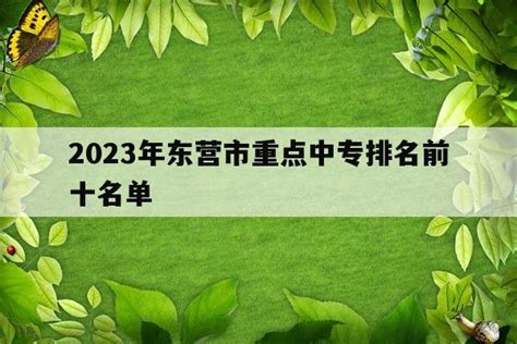 2023年东营市重点中专排名前十名单_山东职校招生网