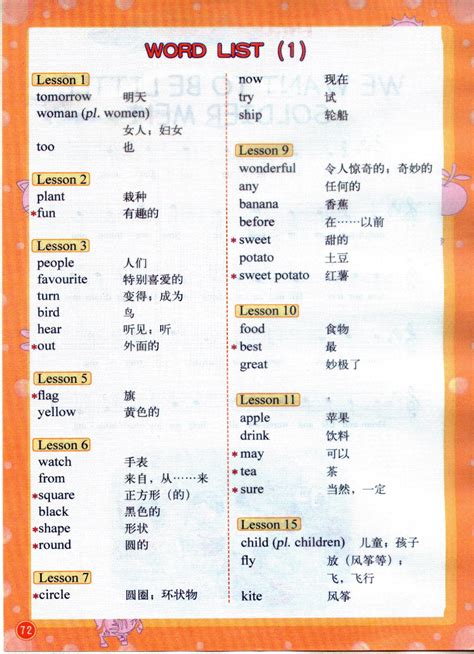 四年级下册英语单词表|北京出版社小学英语