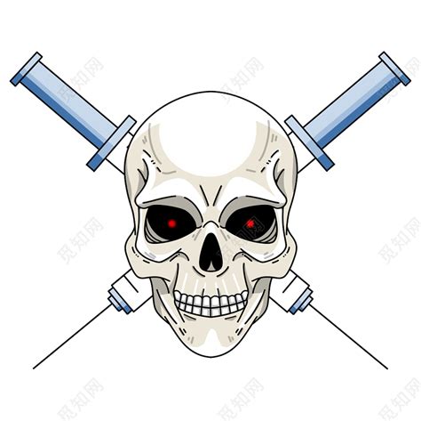 带剑的骷髅头图形图标EPS素材免费下载_红动网