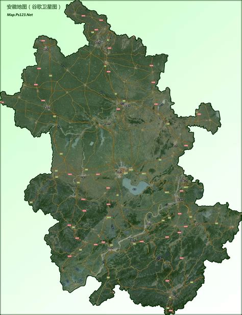 安徽省卫星地图 - 中国地图全图 - 地理教师网