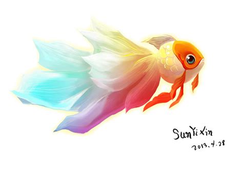 【原创】我梦到一条金鱼，一条飞在天上和我一起嬉戏玩耍的金鱼。|插画|儿童插画|美愿画馆_乙鑫 - 原创作品 - 站酷 (ZCOOL)