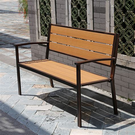 公园椅户外长椅长座椅防腐木实木靠背椅小区休息长凳排椅铸铝铁艺-阿里巴巴