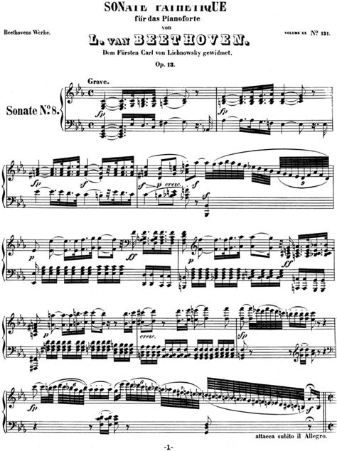 贝多芬钢琴奏鸣曲08 悲怆 C小调 Op 13 C minor 钢琴谱 简谱