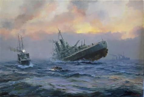 用不同视角看日德兰海战，画家笔下的战列舰主力最后一战|最后一战|驱逐舰|炮弹_新浪新闻