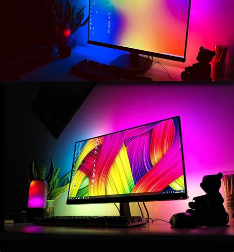 电脑显示器桌面流光溢彩背景灯rgb同步led灯带神光同步主机氛围 ...