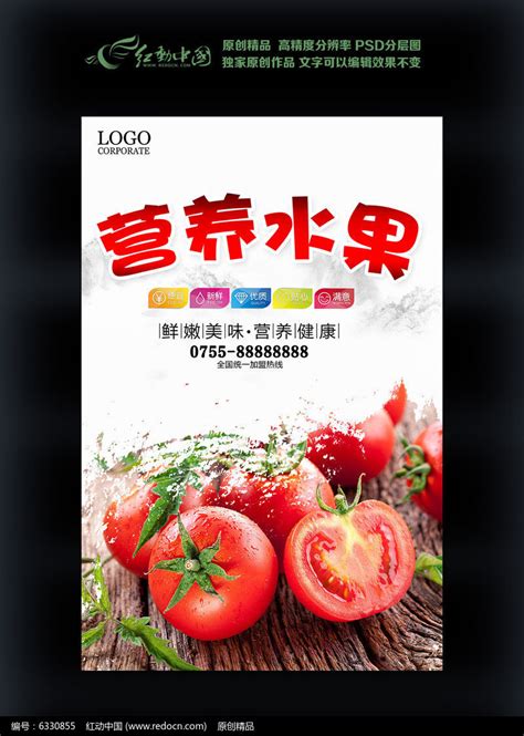 创意西红柿时尚海报广告模板_红动网
