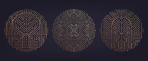 Art Deco Pattern Round Vector Images (over 3,500)