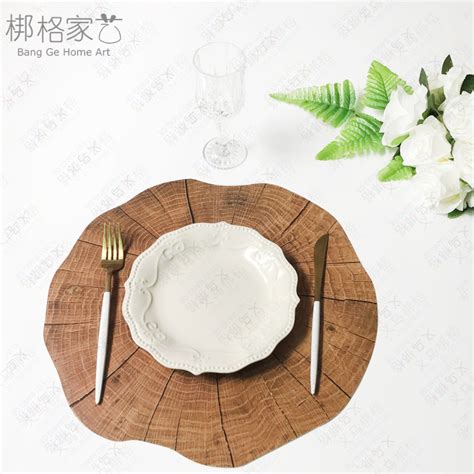 原木餐垫木头垫PVC西餐垫木桩餐垫圆木纹隔热防潮 pp餐垫 西餐垫-阿里巴巴