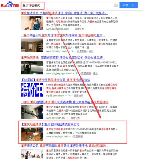 重庆地毯清洗，重庆网站优化案例