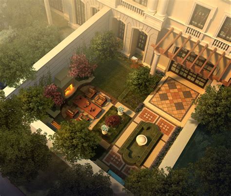 庭院花园中式效果图|三维|场景|FTdesign - 原创作品 - 站酷 (ZCOOL)