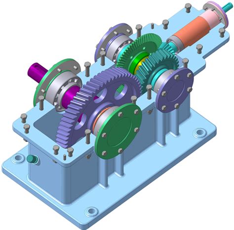 【鸿达】变速器-二级锥齿轮变速器3D模型下载_三维模型_SolidWorks模型 - 制造云 | 产品模型