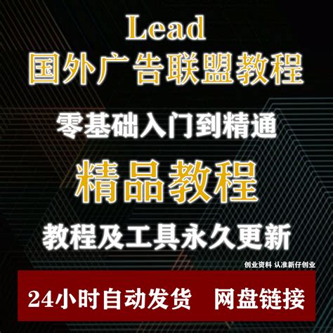 Lead撸美金Lead国外广告联盟CPA全套教程零基础软件工具 创业项目-淘宝网