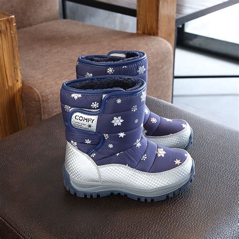 冬季舒适儿童雪地靴男女孩平底保暖靴子小童宝宝雪地靴-阿里巴巴