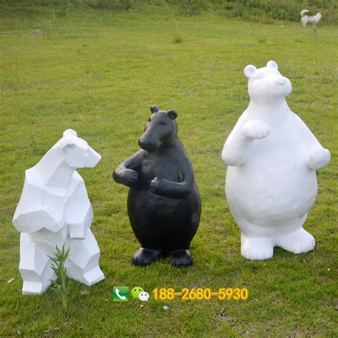 北极熊玻璃钢动物景观广场雕塑_玻璃钢雕塑 - 深圳市巧工坊工艺饰品有限公司