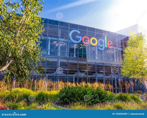 Google Headquarters Buildings and Google Logo in Mountain Vew ...