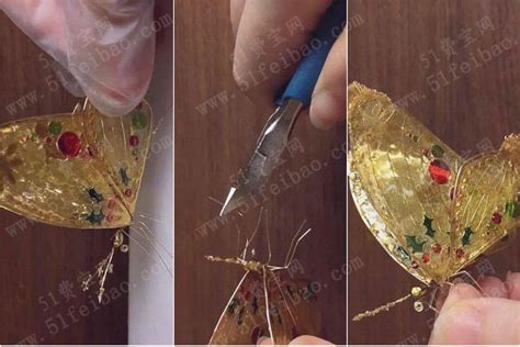 DIY唯美贵气饰品，树脂金色蝴蝶的做法图解-51费宝网
