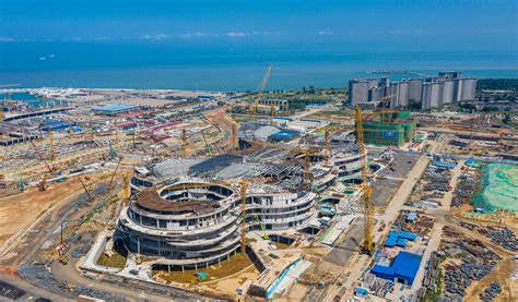 海口国际免税城免税商业中心建设进入多专业全面攻坚阶段