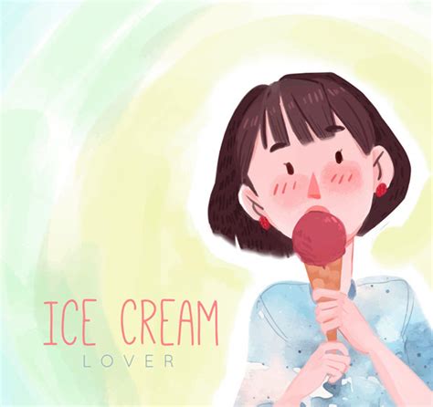 夏季吃冰淇淋的女子_素材中国sccnn.com