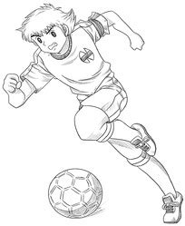 踢足球的男孩绘画【相关词_ 男孩踢足球简笔画】 - 随意贴