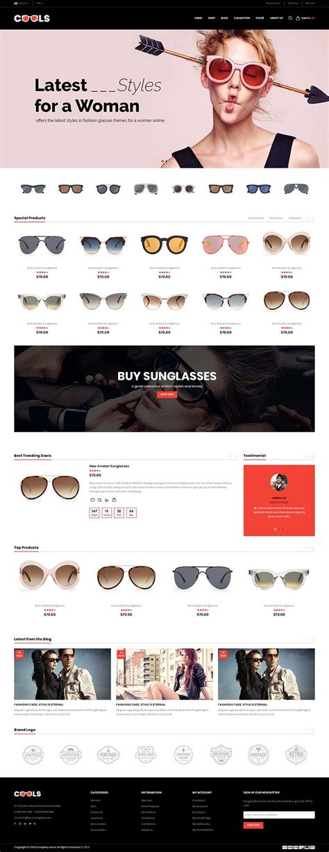 眼镜销售公司html5网站模板_站长素材