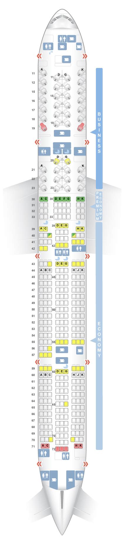 急求国航CA983，机型波音777-300（773）的座位图。_百度知道