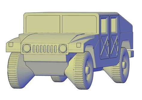 3D Printed HMMWV Hummer H1 Military Slantback by Oleg | Pinshape