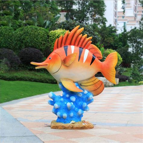 玻璃钢景观雕塑鱼装饰深圳景区环境-方圳雕塑厂