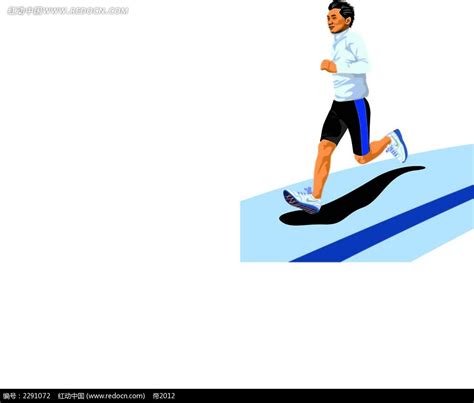 跑步的男子卡通手绘AI素材免费下载_红动中国