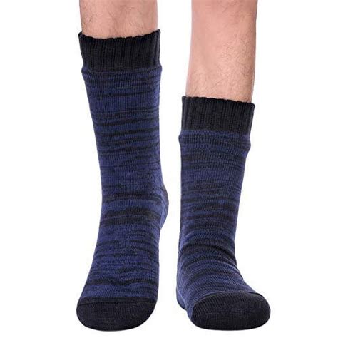 DYW Mens Fuzzy Slipper Socks Warm Thick Heavy Thermal Fleece lined ...