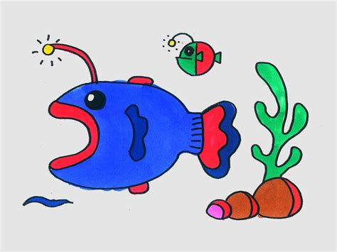 简笔画卡通小鱼的画法 肉丁儿童网