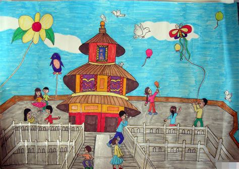 小学生国庆节手绘画作品