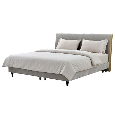 EVITAHOME美式简约后现代主卧双人床1.5/1.8米丝绒软包轻奢布艺床-双人床-2021美间（软装设计采购助手）