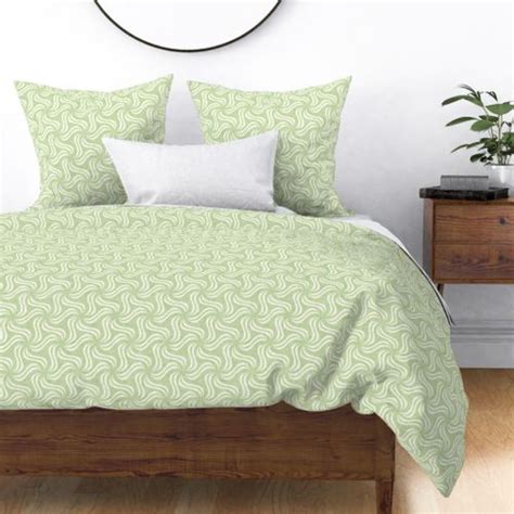 Lime Green and White Faux Velvet Fabric | Spoonflower